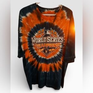 NWOT Liquid Blue Orange and Black Houston Astros Champions Tie-Dye T-Shirt